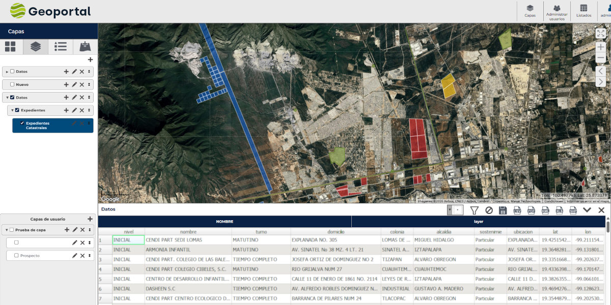 Mapa interactivo Geoportal